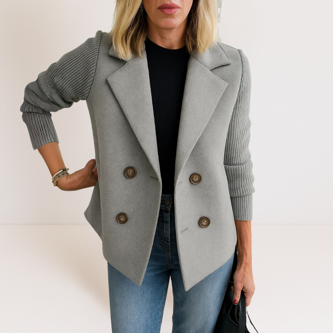 Martine™ - Elegant Jacket with Knitted Sleeves