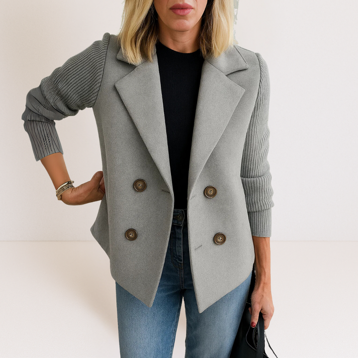 Martine™ - Elegant Jacket with Knitted Sleeves
