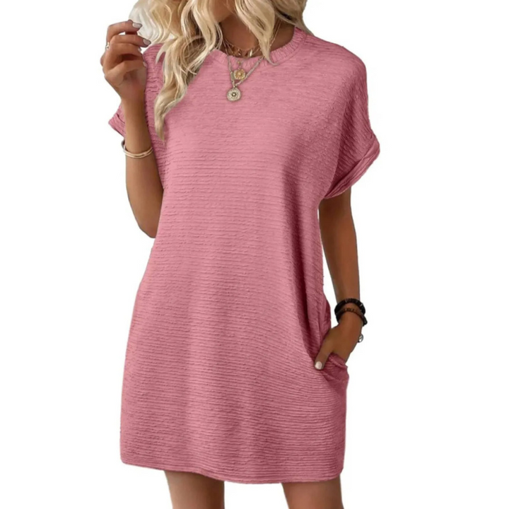 Evasha | Casual Round Neck Summer Dress
