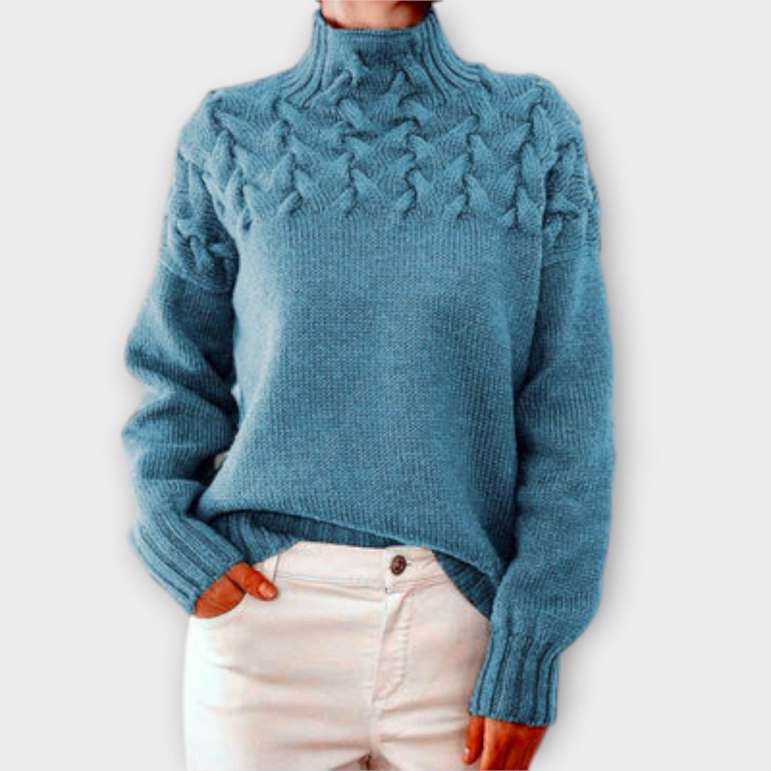 Kathrin | Women's Sweater with Cable Knit Detail