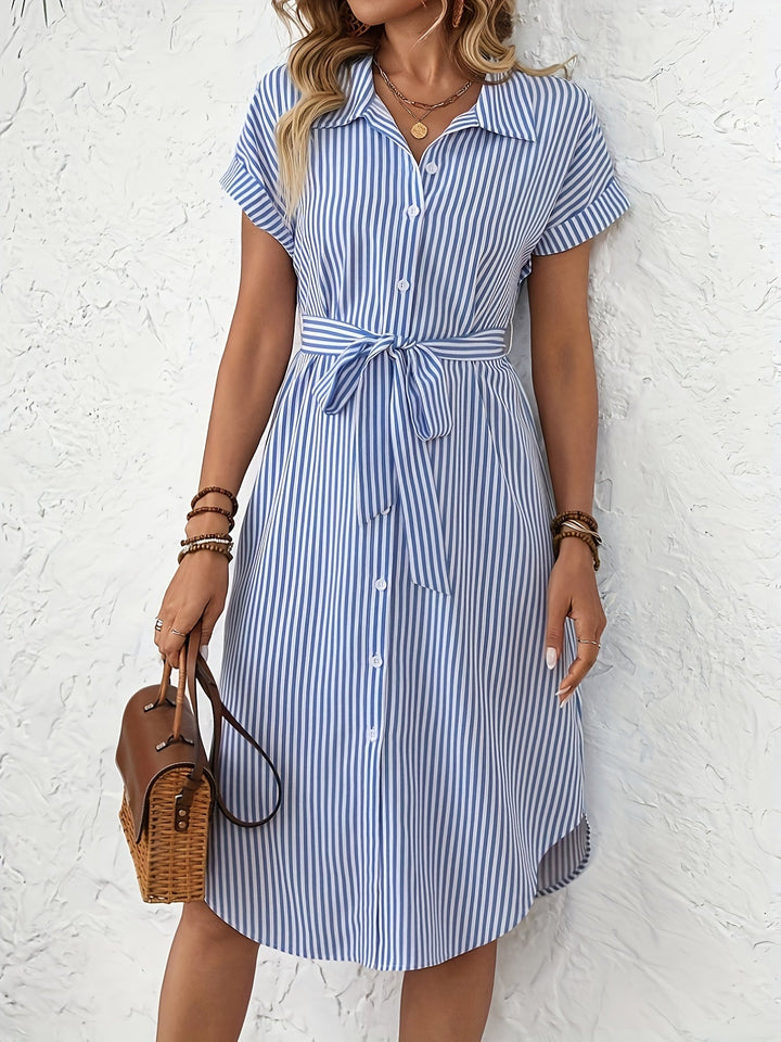 Delphine | Elegant Striped Dress