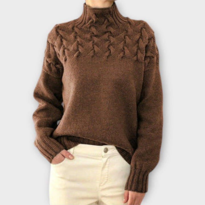 Kathrin | Women's Sweater with Cable Knit Detail