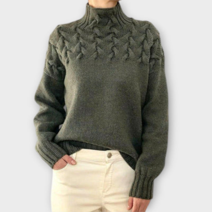 Kathrin | Women's Sweater with Cable Knit Detail