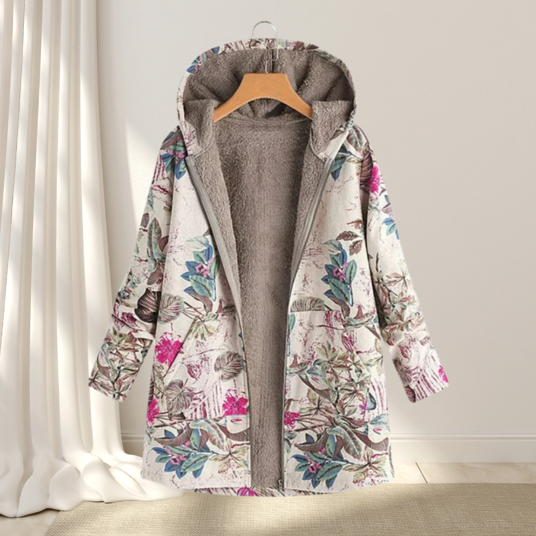 Fleural™ - Stylish Floral Fleece Jacket
