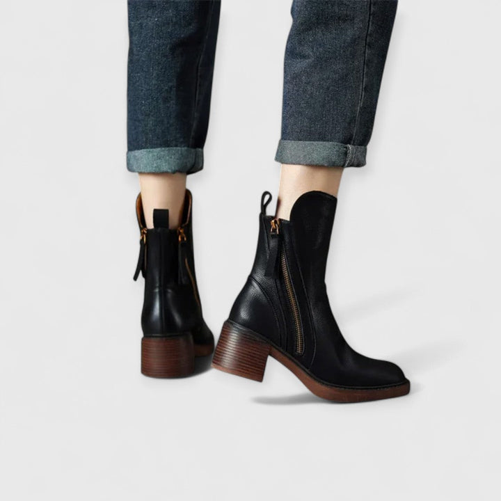 SERENE | Elegant Block Heeled Ankle Boots