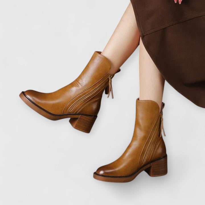 SERENE | Elegant Block Heeled Ankle Boots
