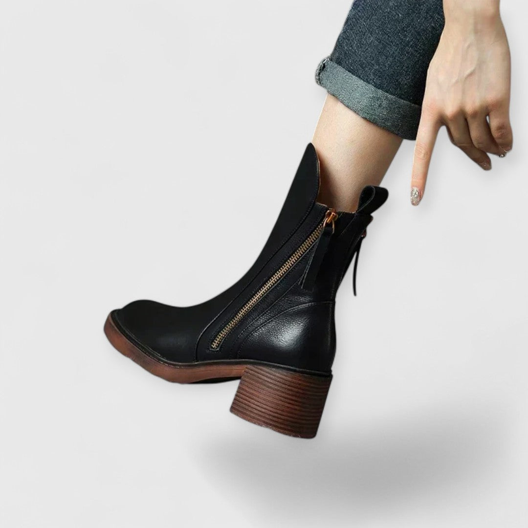 SERENE | Elegant Block Heeled Ankle Boots