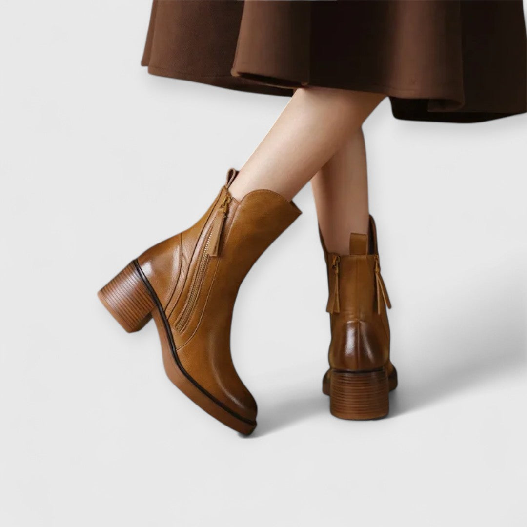 SERENE | Elegant Block Heeled Ankle Boots