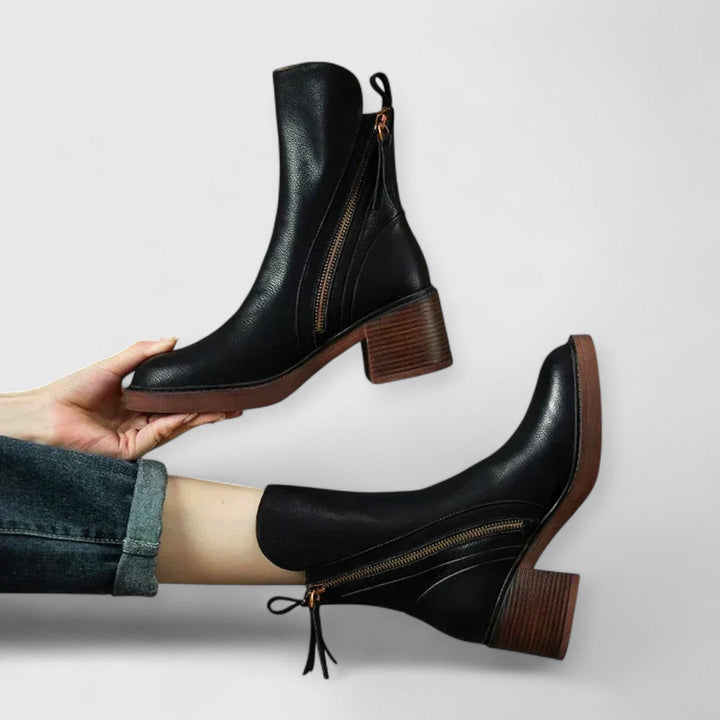 SERENE | Elegant Block Heeled Ankle Boots